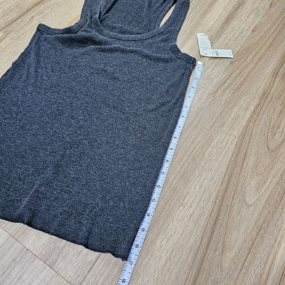 Aerie Women’s Charcoal‎ Gray Ribbed Scoop Neck Tank Top Large NWT - Picture 3 of 6